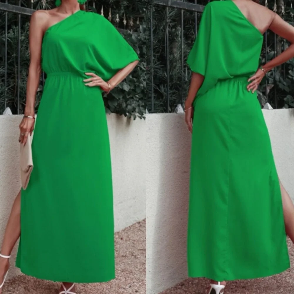 Boho one shoulder slit thigh maxi dress - Picture 10 of 13